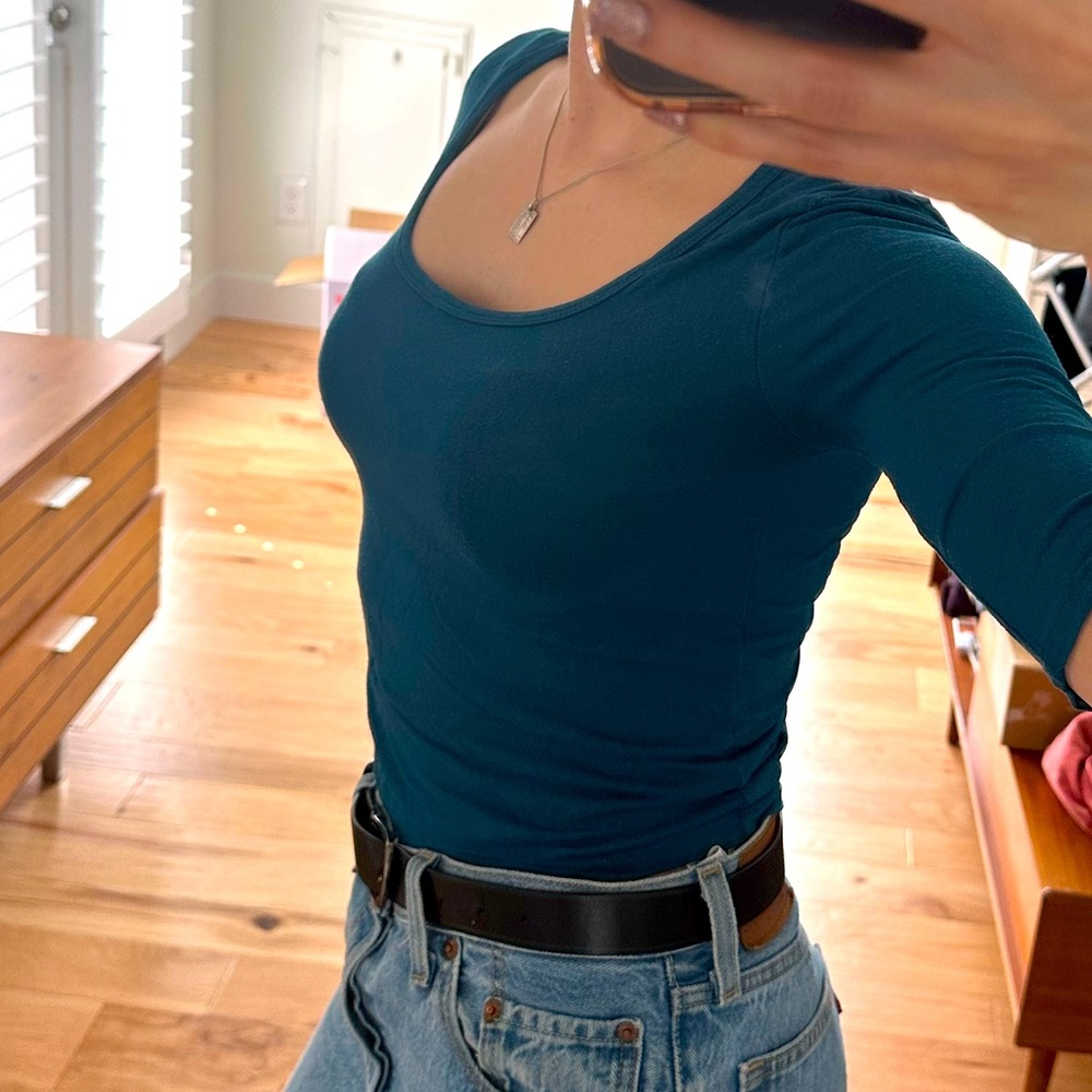 Blue Cotton Crop Top